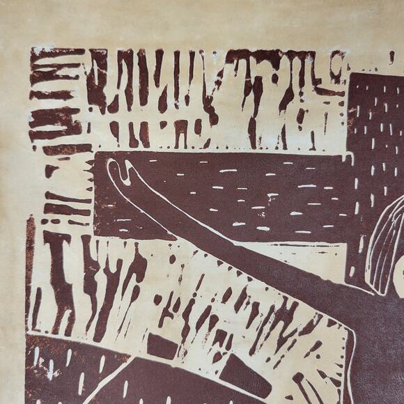 VTG Jesus Christ Crucifix Abstract Art Brown Daniel Cesio Expressionist Original - Picture 14 of 16